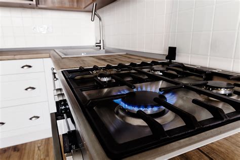 hob gas stove in kitchen